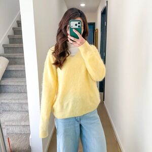 Simplest Form Coquette Cottagecore Fairy Cashmere Wool Sweater Pastel Yellow M
